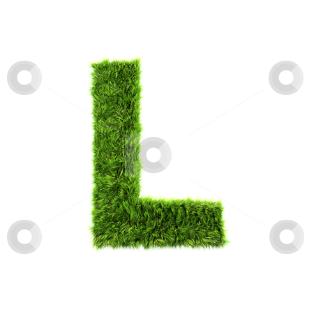 3d grass letter isolated on white background - L 3d grass letter isolated on white background - L stock photo, 3d grass letter isolated on white background - L by Christophe Rolland