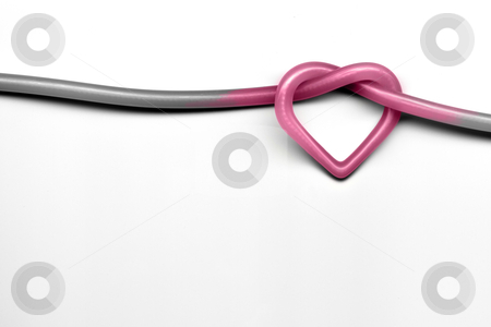 Heart knot Heart knot stock photo, pink heart knot on white background - valentine day concept by Christophe Rolland