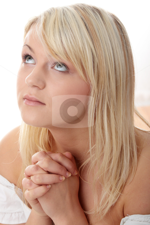 To use this stock image in your creative project, please select the size you need over to the right and click the "Add to Cart" button.
Your downloaded image will come with the Cutcaster watermark removed so don’t worry about the watermark you see on this page. Young caucasian woman praying stock photo, Closeup portrait of a young caucasian woman praying isolated on white background by Piotr_Marcinski