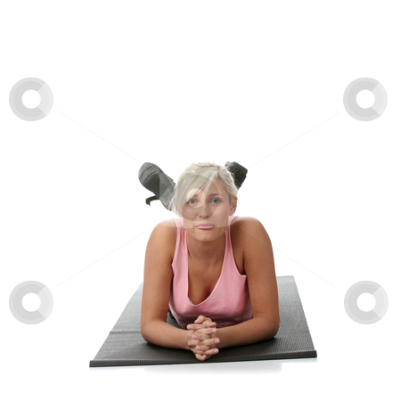 To use this stock image in your creative project, please select the size you need over to the right and click the "Add to Cart" button.
Your downloaded image will come with the Cutcaster watermark removed so don’t worry about the watermark you see on this page. Young beautiful woman during fitness time stock photo, Young beautiful woman during fitness time and exercising, isolated on white background by Piotr_Marcinski