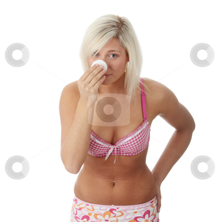 To use this stock image in your creative project, please select the size you need over to the right and click the "Add to Cart" button.
Your downloaded image will come with the Cutcaster watermark removed so don’t worry about the watermark you see on this page. Pretty young woman using cotton stock photo, Closeup portrait of a pretty young woman using cotton by Piotr_Marcinski