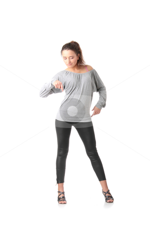 Young woman training rumba dance Young woman training rumba dance stock photo, Young woman training rumba dance, isolated on white background by Piotr_Marcinski