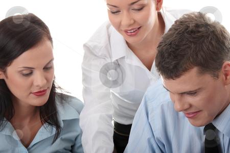 Business team Business team stock photo, Business team working, isolated on white by Piotr_Marcinski