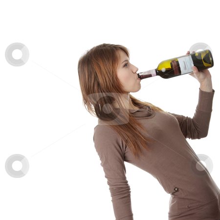 To use this stock image in your creative project, please select the size you need over to the right and click the "Add to Cart" button.
Your downloaded image will come with the Cutcaster watermark removed so don’t worry about the watermark you see on this page. Addicted stock photo, Young caucasian woman with bottle of red wine, isolated on white by Piotr_Marcinski