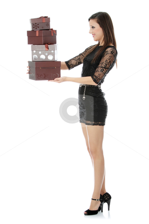 To use this stock image in your creative project, please select the size you need over to the right and click the "Add to Cart" button.
Your downloaded image will come with the Cutcaster watermark removed so don’t worry about the watermark you see on this page. Gifts stock photo, Woman with gifts , isolated on white background by Piotr_Marcinski