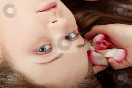 To use this stock image in your creative project, please select the size you need over to the right and click the "Add to Cart" button.
Your downloaded image will come with the Cutcaster watermark removed so don’t worry about the watermark you see on this page. Beauty stock photo, Close-up of beautiful young woman face with long blond hair and rose-petal by Piotr_Marcinski