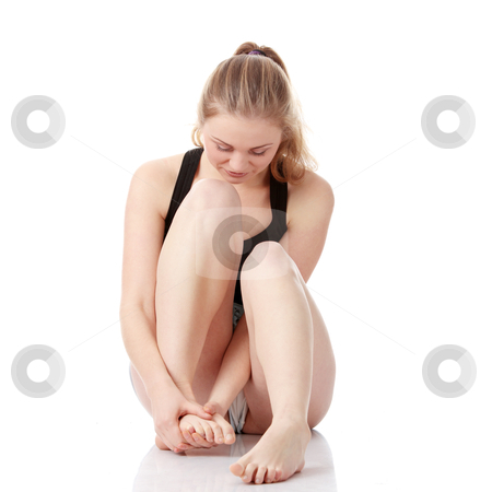 To use this stock image in your creative project, please select the size you need over to the right and click the "Add to Cart" button.
Your downloaded image will come with the Cutcaster watermark removed so don’t worry about the watermark you see on this page. Woman experiencing leg cramp stock photo, Beautiful young blond woman experiencing leg cramp after a physical activity, isolated on white background
by Piotr_Marcinski