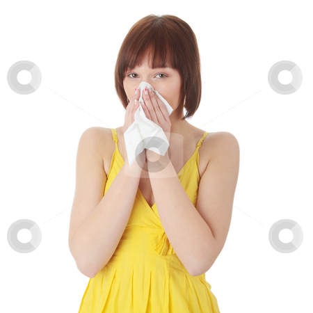 To use this stock image in your creative project, please select the size you need over to the right and click the "Add to Cart" button.
Your downloaded image will come with the Cutcaster watermark removed so don’t worry about the watermark you see on this page. Allergy stock photo, Teen woman with allergy, isolated on white background by Piotr_Marcinski