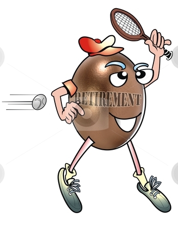 To use this stock image in your creative project, please select the size you need over to the right and click the "Add to Cart" button.
Your downloaded image will come with the Cutcaster watermark removed so don’t worry about the watermark you see on this page. Retirement Tennis Player. stock photo, Egghead tennis player. by WScott