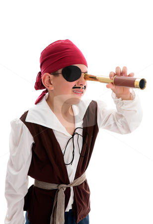 To use this stock image in your creative project, please select the size you need over to the right and click the "Add to Cart" button.
Your downloaded image will come with the Cutcaster watermark removed so don’t worry about the watermark you see on this page. Pirate looking through scope stock photo, A young boy pirate looking through a monoscope in search of treasure or ships to plunder. White background. by Leah-Anne Thompson