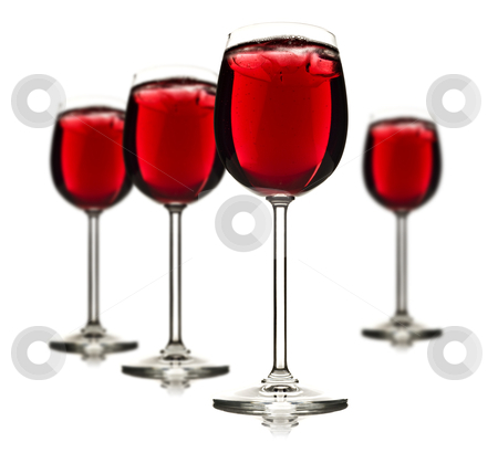 four glasses of wine. #800919570 Four wine glasses