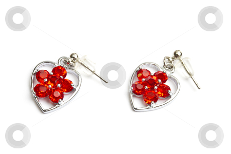 Pretty earings isolated on white Pretty earings isolated on white stock photo, Pretty earings isolated on white background by Ingvar Bjork
