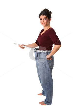 To use this stock image in your creative project, please select the size you need over to the right and click the "Add to Cart" button.
Your downloaded image will come with the Cutcaster watermark removed so don’t worry about the watermark you see on this page. Successful weightloss stock photo, Pretty brunette showing how much weight she has lost by Simone Van den Berg