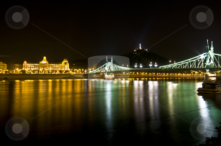 Liberty bridge Liberty bridge stock photo, liberty bridge with the gellert hill in the background illuminated at night by Juliane Jacobs