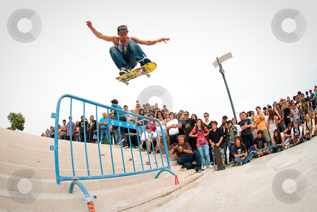 Paulo Franco "Chuva" Paulo Franco "Chuva" stock photo, PVOA DE VARZIM, PORTUGAL - AUGUST 28: Paulo Franco "Chuva" during the 2nd Stage of the National Skateboarding Circuit '09/10 on July 12, 2010 in Pvoa de Varzim, Portugal. Winner of the Best Trick Challenge. by Homydesign