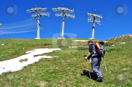 To use this stock image in your creative project, please select the size you need over to the right and click the "Add to Cart" button.
Your downloaded image will come with the Cutcaster watermark removed so don’t worry about the watermark you see on this page. Ski lifts stock photo, ski lifts in the rocky mountains of the Dolomites by freeteo