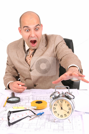To use this stock image in your creative project, please select the size you need over to the right and click the "Add to Cart" button.
Your downloaded image will come with the Cutcaster watermark removed so don’t worry about the watermark you see on this page. Businessman looking at clock alarm stock photo, businessman looking at clock alarm at a desk by vladacanon1