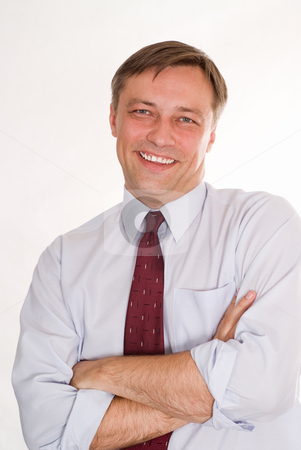 Happy nice business man Happy nice business man stock photo, happy nice business man on a white background by Alevtina Guzova