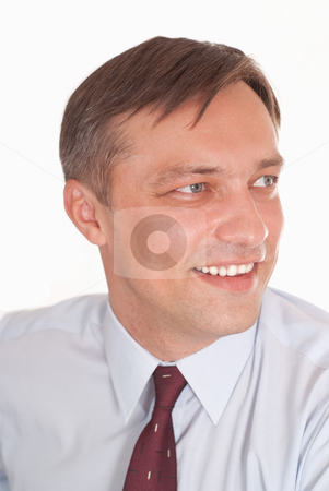 Happy nice businessman Happy nice businessman stock photo, happy nice businessman on a white background by Alevtina Guzova