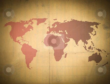 An old paper earth map An old paper earth map stock photo, an old paper earth map by rufous