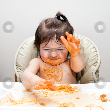 Funny Swimming Pictures on Happy Funny Messy Eater Stock Photo  Happy Baby Having Fun Eating