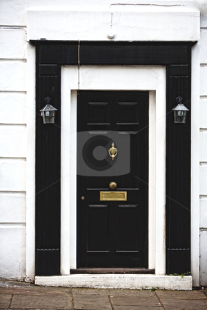 Door Door stock photo, Black and white wooden door, part of a home
by instinia