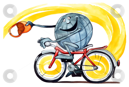 To use this stock image in your creative project, please select the size you need over to the right and click the "Add to Cart" button.
Your downloaded image will come with the Cutcaster watermark removed so don’t worry about the watermark you see on this page. Earth on bicycle stock photo, illustration of Earth riding on bicycle by Igor Zakowski