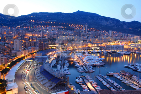 Monaco at night Monaco at night stock photo, View of Monaco at night by vladacanon1