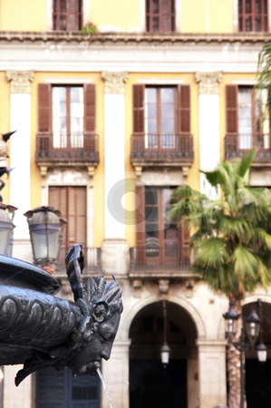 Fountain Royal Palace in Barcelona Fountain Royal Palace in Barcelona stock photo, details of fountain Royal Palace in Barcelona, Spain (placa Reial) by vladacanon1
