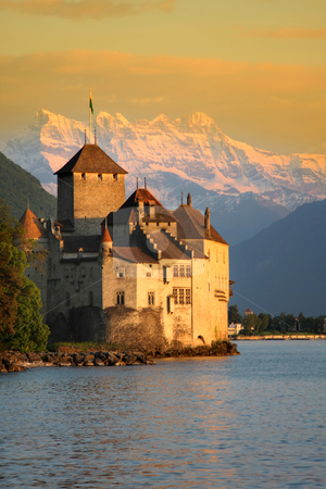 The Chillon castle in Montreux (Vaud),Switzerland The Chillon castle in Montreux (Vaud),Switzerland stock photo, The Chillon castle in Montreux (Vaud), Geneva lake, Switzerland by vladacanon1