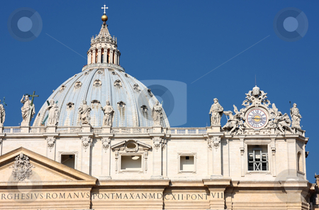 Statues on top of a St. Peter's Basilica Statues on top of a St. Peter's Basilica stock photo, Statues on top of a St. Peter's Basilica, Rome, Italy by vladacanon1