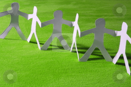 Teamwork of paper team Teamwork of paper team stock photo, paper people doing teamwork in their business by Gunnar Pippel