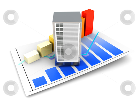 Server Statistics Server Statistics stock photo, Server and bandwidth statistics. 3D rendered Illustration. Isolated on white. by Michael Osterrieder