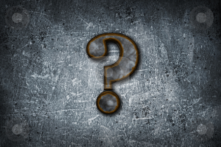 Rusty question mark Rusty question mark stock photo, rusty question mark on grunge background - 3d illustration by J?