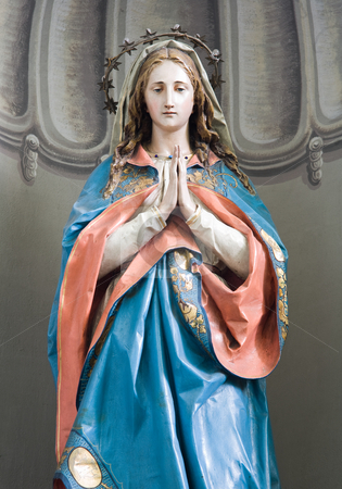 Sculpture of Mary. Sculpture of Mary. stock photo, Small sculpture of Mary praying. by exvivo