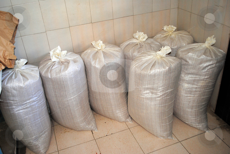 Bags corn Bags corn stock photo, Bags of Wheat and Corn by freeteo