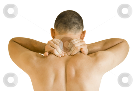 Neck ache Neck ache stock photo, young man having neck ache making massage by Desislava Dimitrova