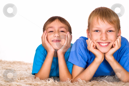 To use this stock image in your creative project, please select the size you need over to the right and click the "Add to Cart" button.
Your downloaded image will come with the Cutcaster watermark removed so don’t worry about the watermark you see on this page. Nice brothers on a white stock photo, two nice brothers on a white background by Alevtina Guzova