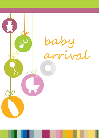 Baby arrival Baby arrival stock photo, Baby arrival announcement card by kariiika