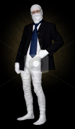 To use this stock image in your creative project, please select the size you need over to the right and click the "Add to Cart" button.
Your downloaded image will come with the Cutcaster watermark removed so don’t worry about the watermark you see on this page. Man in bandage with eyeglasses and the cravat stock photo, Man in bandage with eyeglasses and the cravat on black by Alexey Romanov