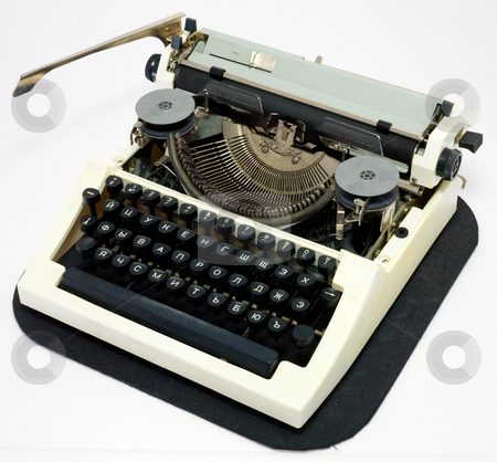 Typewriter Typewriter stock photo, Old ancient typewriter on a white background by Alexey Romanov