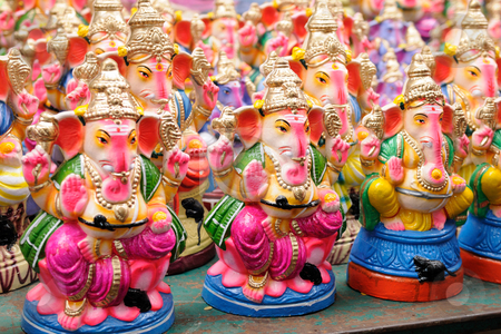 To use this stock image in your creative project, please select the size you need over to the right and click the "Add to Cart" button.
Your downloaded image will come with the Cutcaster watermark removed so don’t worry about the watermark you see on this page. Ganesha stock photo, Ganesha dolls made of clay, hand painted at a local market by Arvind Balaraman