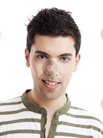 To use this stock image in your creative project, please select the size you need over to the right and click the "Add to Cart" button.
Your downloaded image will come with the Cutcaster watermark removed so don’t worry about the watermark you see on this page. Young man stock photo, Portrait of handsome young man smiling, isolated on white background by ikostudio