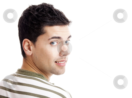 Young man Young man stock photo, Portrait of handsome young man smiling, isolated on white background by ikostudio