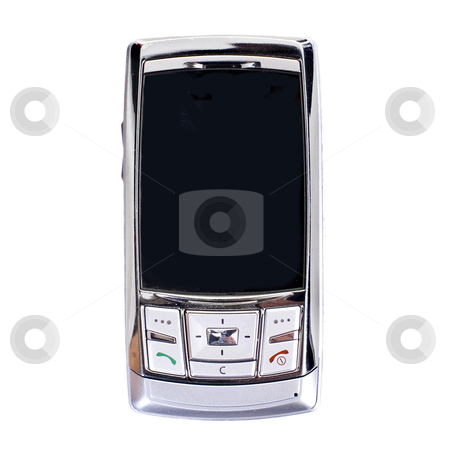 Silvery cellular telephone Silvery cellular telephone stock photo, Silvery cellular telephone on a white background by Alexey Romanov