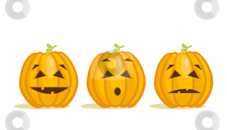 Cute Halloween pumpkins Cute Halloween pumpkins stock photo, Cute Halloween pumpkins, vector illustration by kariiika