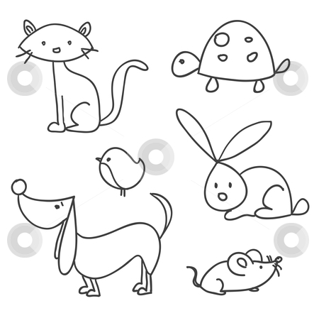To use this stock image in your creative project, please select the size you need over to the right and click the "Add to Cart" button.
Your downloaded image will come with the Cutcaster watermark removed so don’t worry about the watermark you see on this page. Hand drawn cartoon pets stock photo, Hand drawn cartoon pets, vector illustration by kariiika