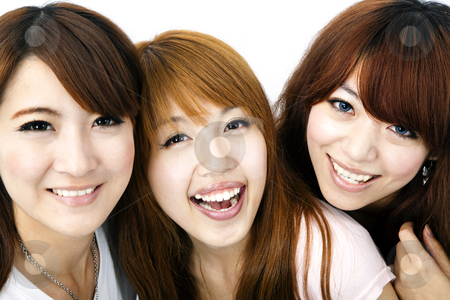 Happy group of asian girls smiling Happy group of asian girls smiling stock photo, Happy group of asian girls smiling by tomwang