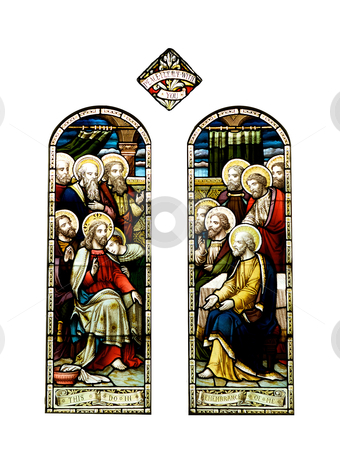 To use this stock image in your creative project, please select the size you need over to the right and click the "Add to Cart" button.
Your downloaded image will come with the Cutcaster watermark removed so don’t worry about the watermark you see on this page. Stain glass windows stock photo, Religious stain glass windows of two figures by instinia