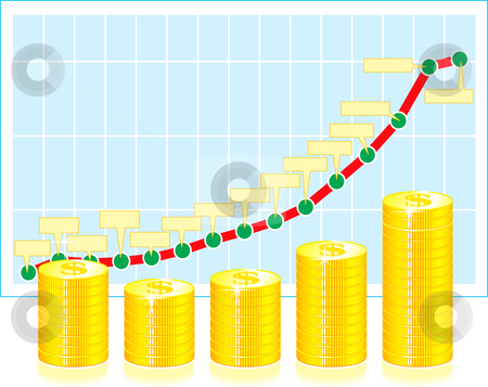 To use this stock image in your creative project, please select the size you need over to the right and click the "Add to Cart" button.
Your downloaded image will come with the Cutcaster watermark removed so don’t worry about the watermark you see on this page. Financial graph with coins stock photo, Financial graph with coins on white by sermax55